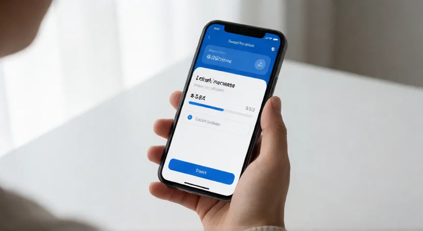 como aumentar limite 99pay, Persona solicitando aumento de límite en app de pago móvil