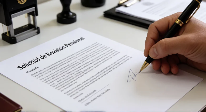 cómo aumentar mi pensión ley 73 sí ya estoy pensionado, Firma de solicitud de revisión pensional en oficina administrativa