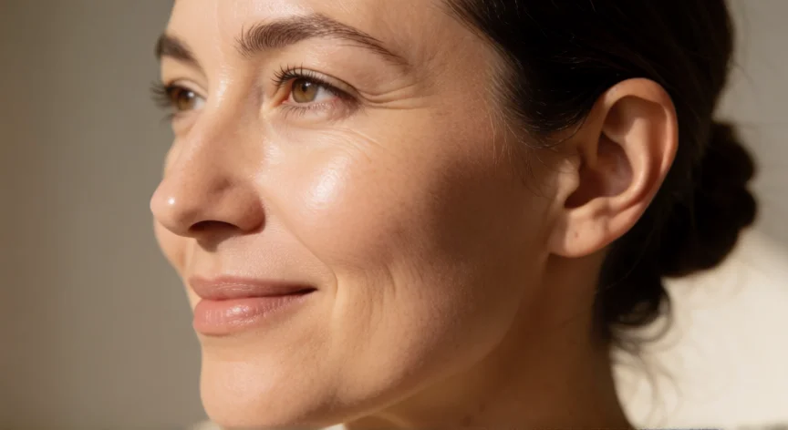 como aumentar mis cachetes, Perfil de rostro femenino con mejillas llenas y redondeadas bajo luz natural