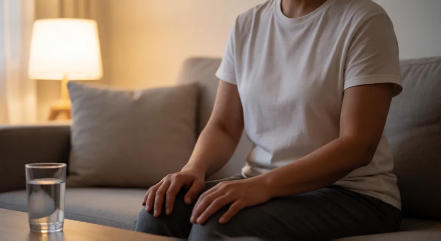 como aumentar mis celulas blancas, Persona practicando respiración diafragmática para reducir el estrés y apoyar la recuperación inmunitaria