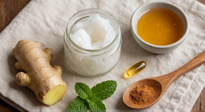 como aumentar mis labios naturalmente, Ingredientes naturales para cuidado y aumento de labios: coco, jengibre, menta, miel y vitamina E