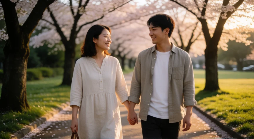 como aumentar mis posibilidades de quedar embarazada, Pareja caminando juntos por un parque al atardecer, momento de apoyo mutuo