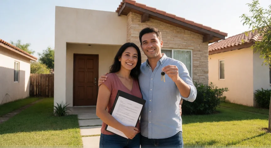 como aumentar mis puntos de infonavit rapido, Pareja mexicana con las llaves de su primera vivienda financiada con crédito INFONAVIT