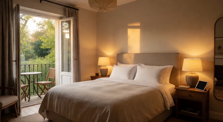 como aumentar mis reservas en booking, Habitación de un alojamiento bien decorada lista para recibir huéspedes en Booking.com