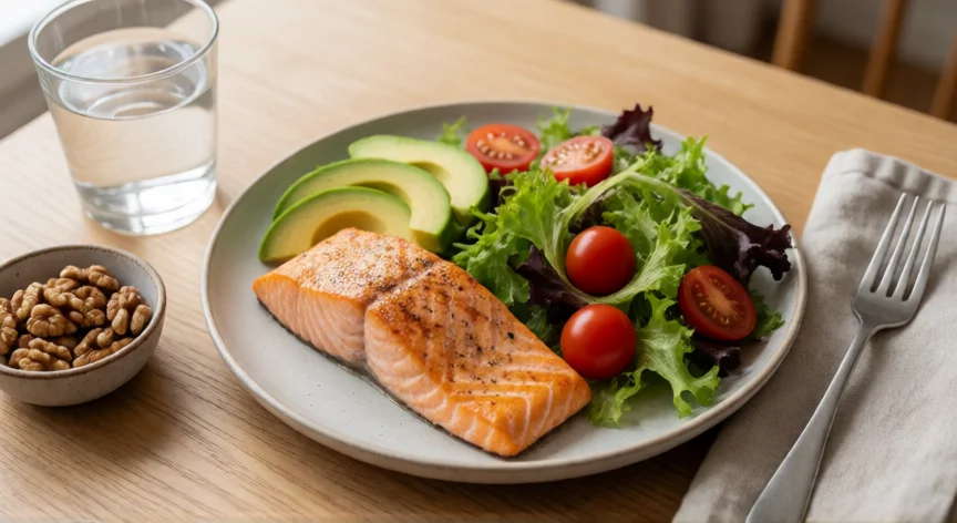 como aumentar mis senos en una semana, Comida saludable con proteína y grasas buenas para el bienestar corporal general