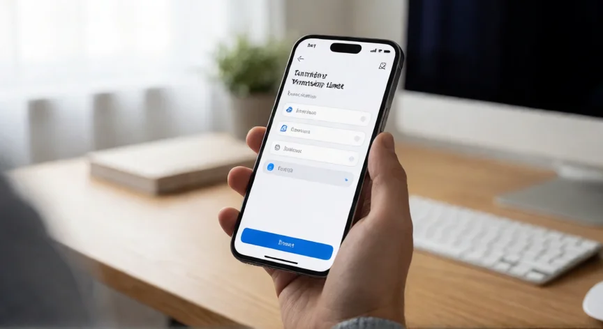 como aumentar mis transferencias en santander, Persona modificando límites de transferencia en la app de Santander desde su móvil