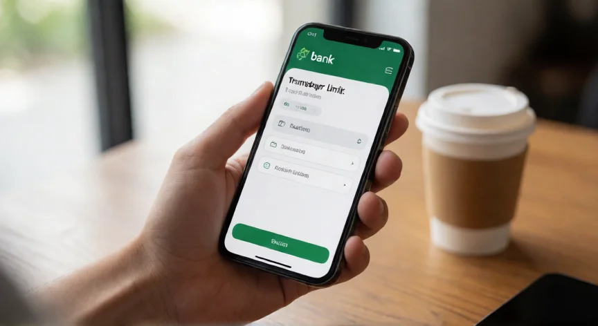 como aumentar mis transferencias en scotiabank, Persona usando la app de Scotiabank para modificar límites de transferencia en su teléfono móvil