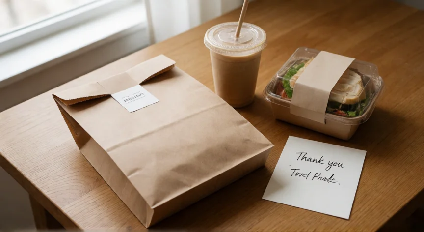 como aumentar mis ventas en uber eats, Pedido de comida a domicilio bien embalado listo para entrega en Uber Eats