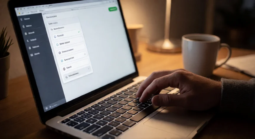 como aumentar nivel seguridad clave, Persona escribiendo una passphrase segura en un portátil con un gestor de contraseñas abierto