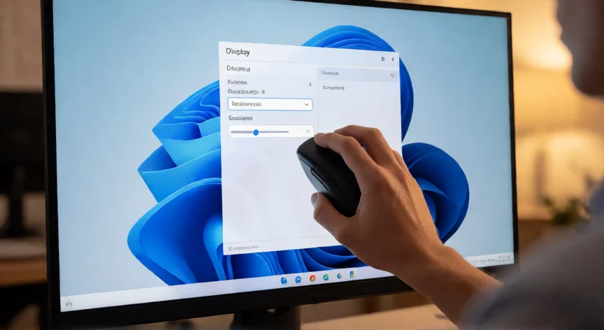 Ventana de configuración de pantalla de Windows con opciones de resolución y escala visibles