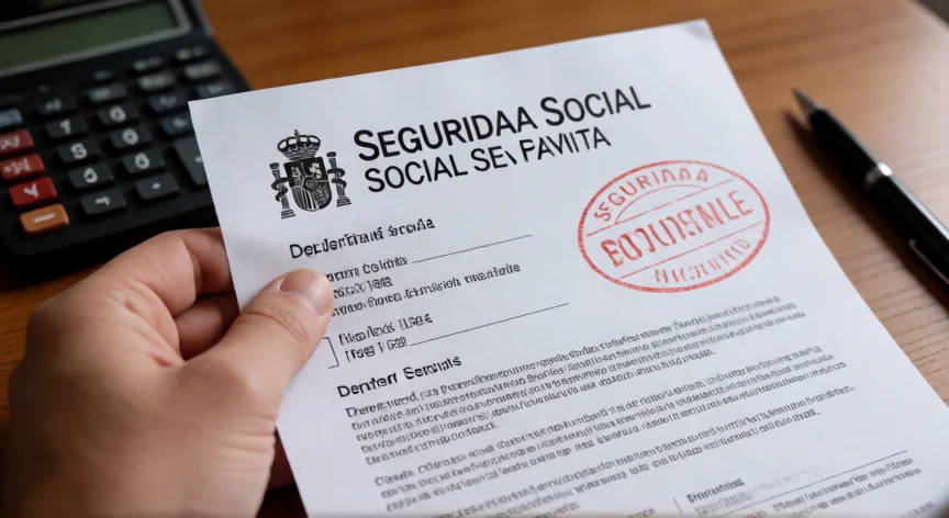 como aumentar pension ley 73, Documentos de la Seguridad Social con sello oficial sobre un escritorio