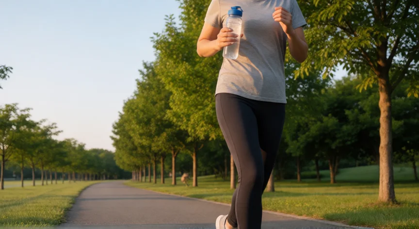 como aumentar qi, Persona corriendo por un parque al amanecer como ejemplo de ejercicio aeróbico para mejorar la cognición