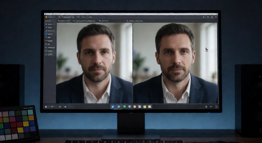 como aumentar resolucion de un video, Comparación de vídeo baja y alta resolución en monitor de edición