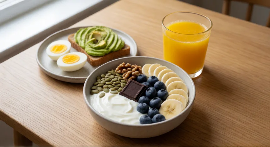 como aumentar serotonina de forma natural, Desayuno rico en triptófano para favorecer la producción natural de serotonina