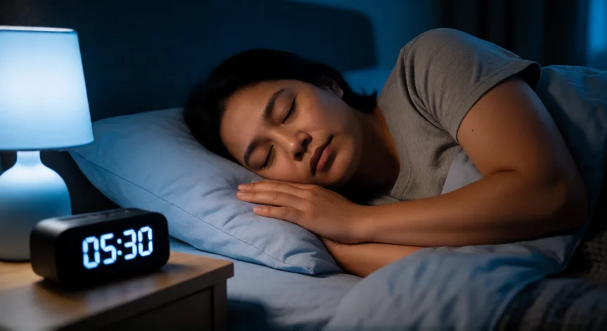 como aumentar sueño rem, Persona durmiendo en fase REM en una habitación oscura y fresca de madrugada