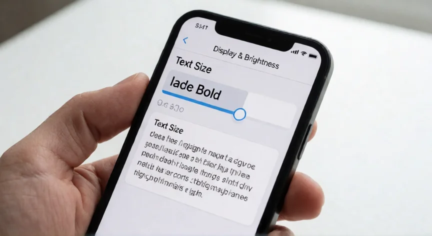 como aumentar tamaño letra iphone, Pantalla de Ajustes del iPhone mostrando el deslizador de tamaño de texto activado