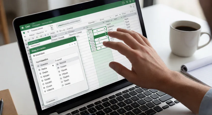 como aumentar una lista desplegable en excel, Diálogo de validación de datos en Excel mostrando el origen de una lista desplegable