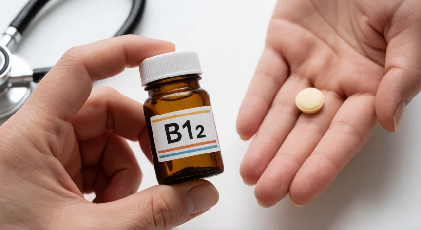 como aumentar vitamina b12, Suplemento de vitamina B12 en forma de gotas sublinguales y comprimidos