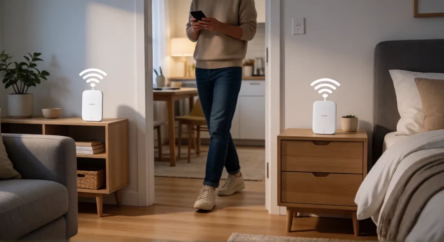 como aumentar wifi, Sistema mesh de dos nodos cubriendo todas las estancias del piso con señal estable