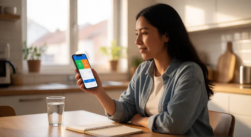 como aumentar yape, Mujer peruana usando la app de pago móvil Yape en su teléfono celular