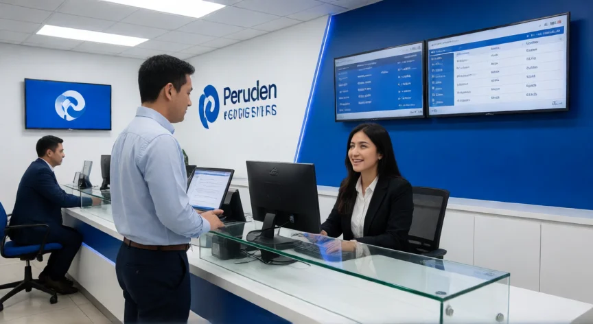 como aumentar yape, Cliente verificando su identidad en una agencia bancaria BCP para elevar nivel Yape