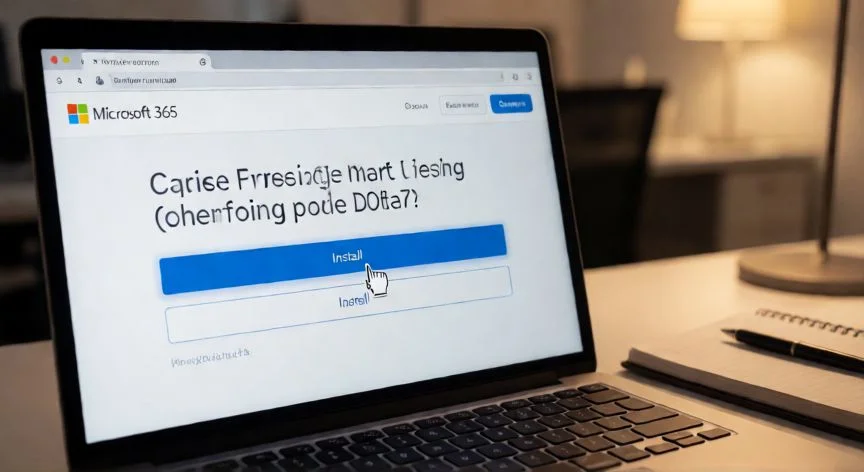 como baixar powerpoint, Tela do navegador mostrando o botão de instalar Microsoft 365 na página oficial da Microsoft