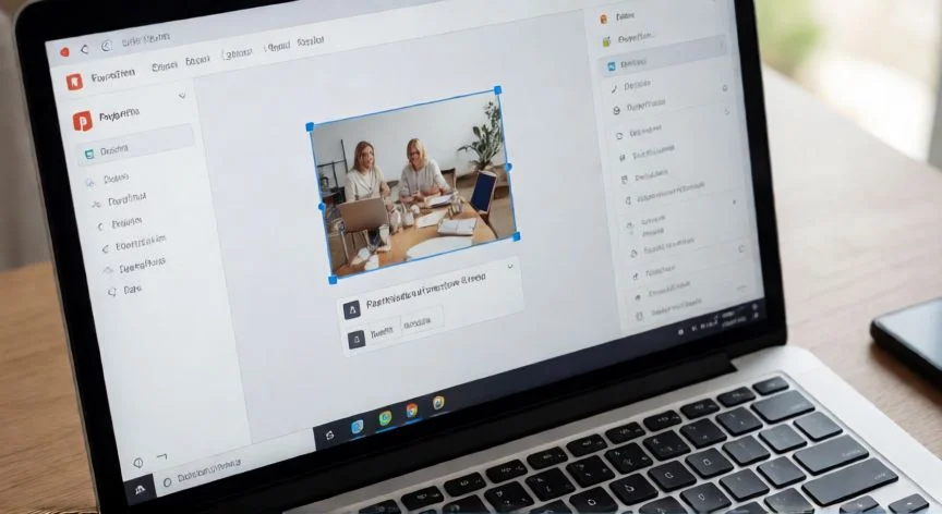 como borrar algo en powerpoint, Pantalla de PowerPoint con un objeto seleccionado listo para borrar con la tecla Supr