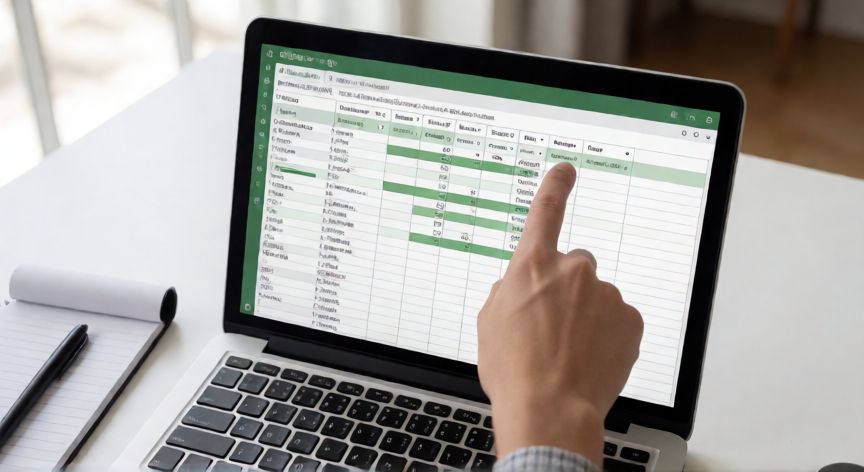 como buscar en excel, Hoja de cálculo de Excel con filtros activos y búsqueda por columna