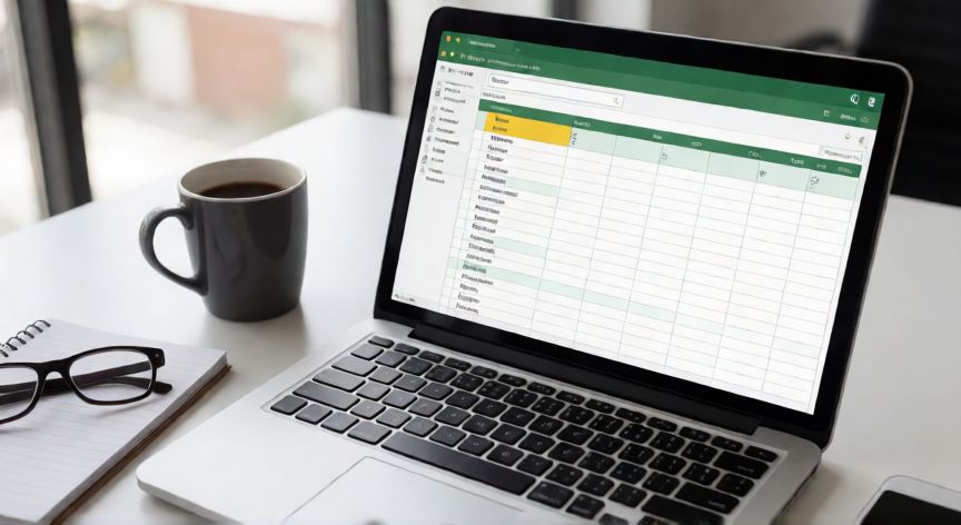 como buscar en excel un nombre, Hoja de cálculo de Excel abierta en una portátil mostrando la función Buscar y reemplazar con un nombre resaltado