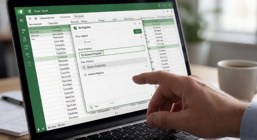 como buscar en excel una palabra, Ventana de Buscar y Reemplazar abierta en Excel sobre una hoja de cálculo
