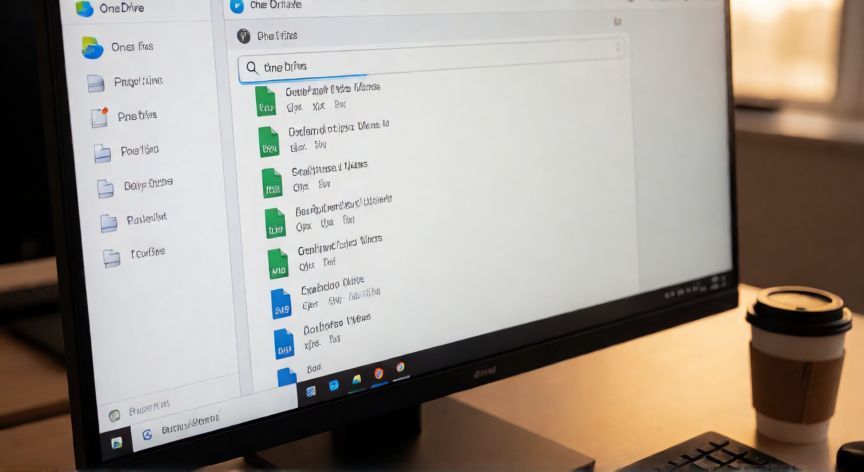 como buscar excel drive, Pantalla mostrando la búsqueda de archivos Excel filtrados en OneDrive