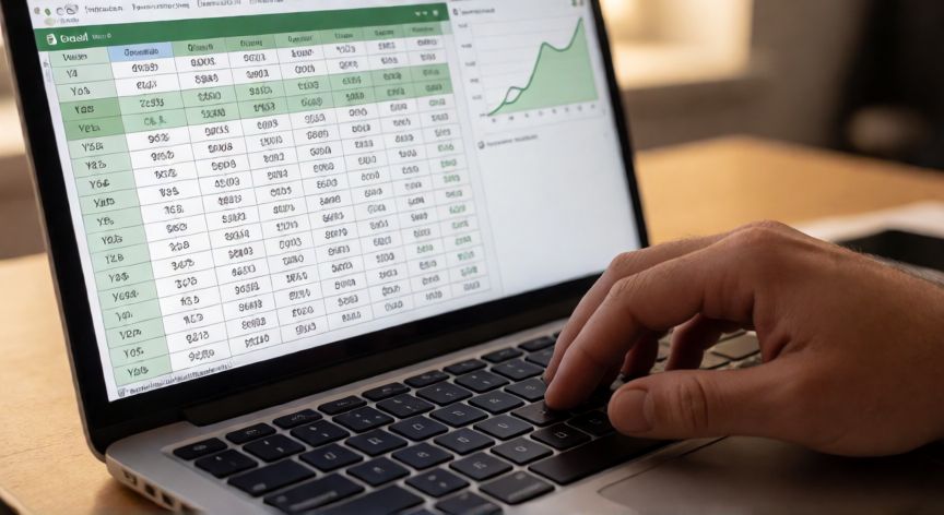 como calcular en excel interes compuesto, Hoja de Excel con tabla de interés compuesto y gráfico de crecimiento exponencial