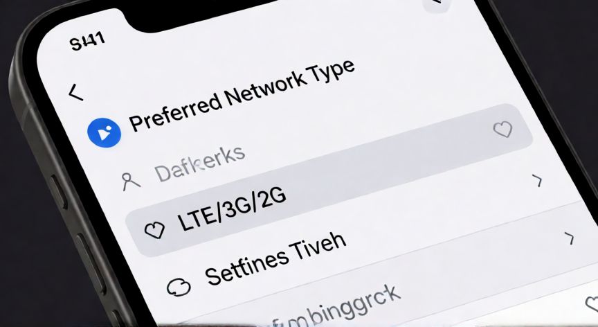 Pantalla de configuración de red LTE en un móvil Android