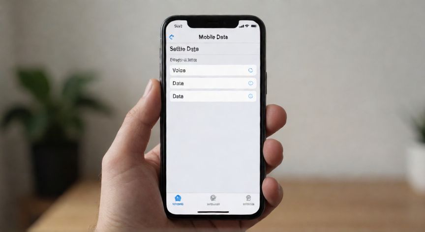 como cambiar 5g a lte iphone, Pantalla de ajustes de red móvil del iPhone mostrando la opción de cambiar de 5G a LTE