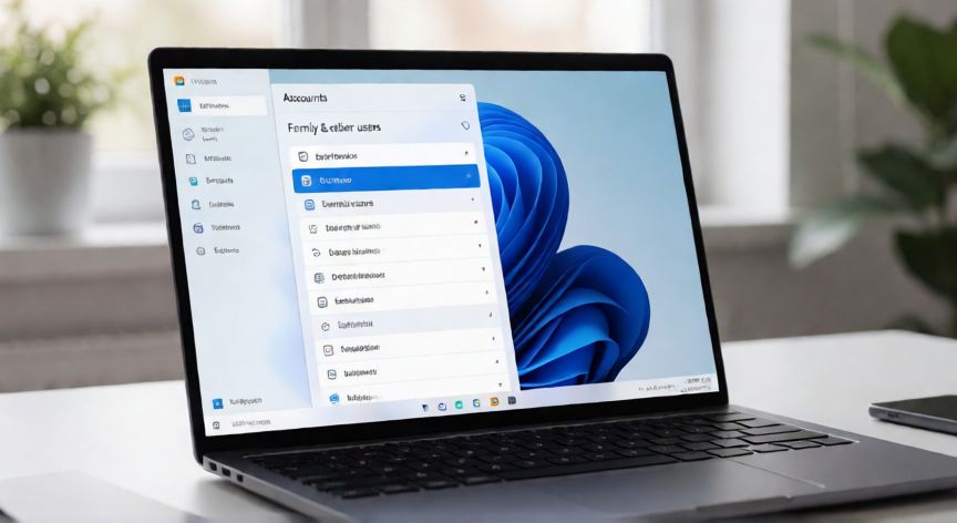 como cambiar el administrador de un ordenador, Pantalla de configuración de cuentas en Windows 11