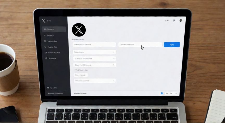 como cambiar el arroba de twitter, Configuración de perfil en la versión web de X en una laptop
