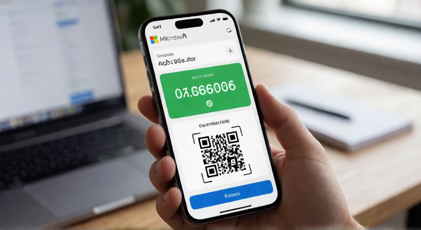 como cambiar el authenticator de microsoft a otro movil, Pantalla del teléfono móvil mostrando la aplicación Microsoft Authenticator con código de verificación