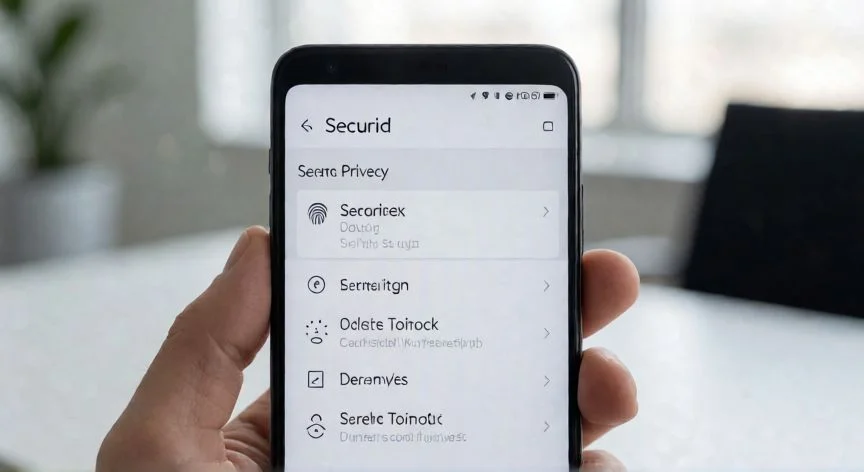 Menú de configuración de seguridad en un teléfono Android mostrando opciones de bloqueo