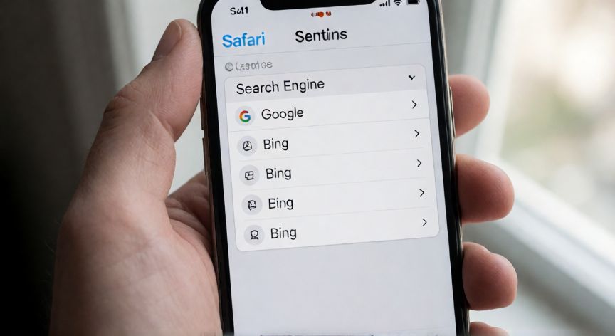 como cambiar el buscador predeterminado, Configuración de Safari en un iPhone para cambiar el motor de búsqueda