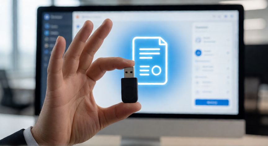 como cambiar el certificado digital de un ordenador a otro, Clave USB de seguridad y pantalla con gestión de certificados digitales