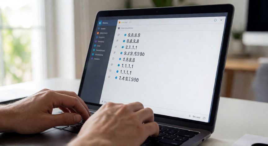 como cambiar el dns windows 11, Introduciendo direcciones IP de DNS en un portátil