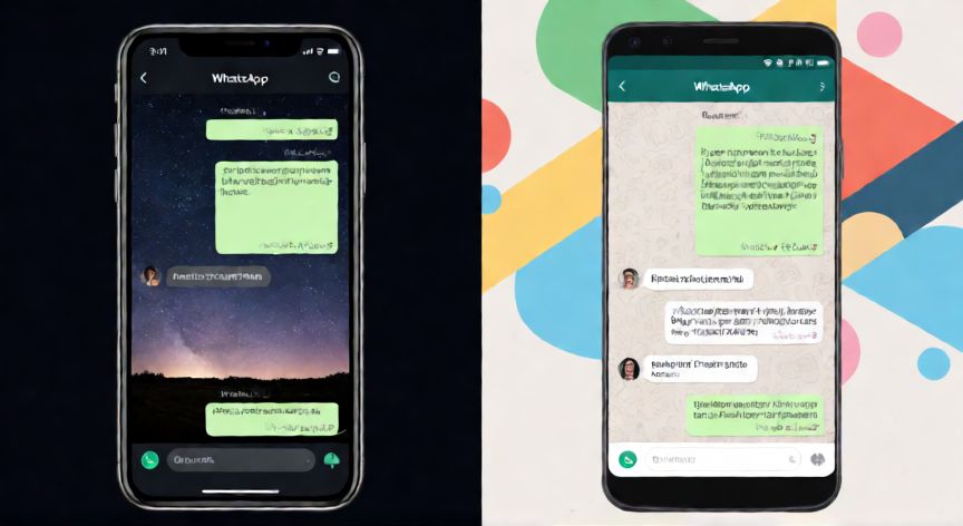 como cambiar el fondo de pantalla de whatsapp, Comparativa de fondos de chat en WhatsApp para iPhone y Android
