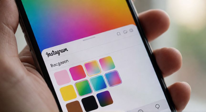 Pantalla de móvil mostrando la edición del fondo en Instagram