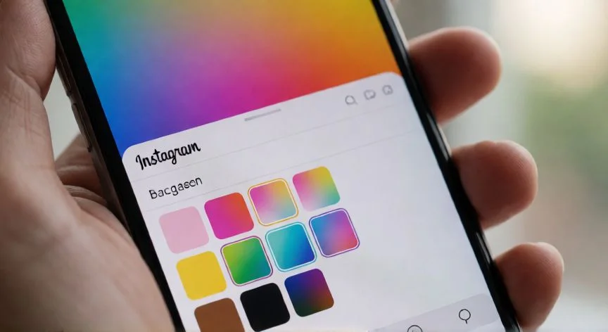 Pantalla de móvil mostrando la edición del fondo en Instagram
