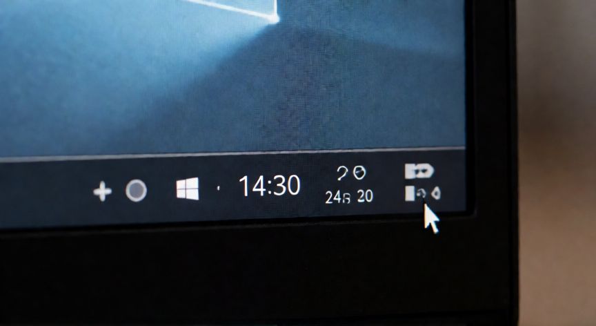 Pantalla de Windows 10 mostrando el reloj en formato 24 horas