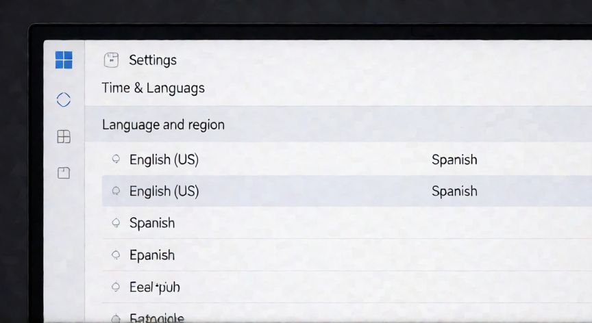 como cambiar el idioma del teclado en windows 11, Ventana de configuración de idiomas y región en Windows 11