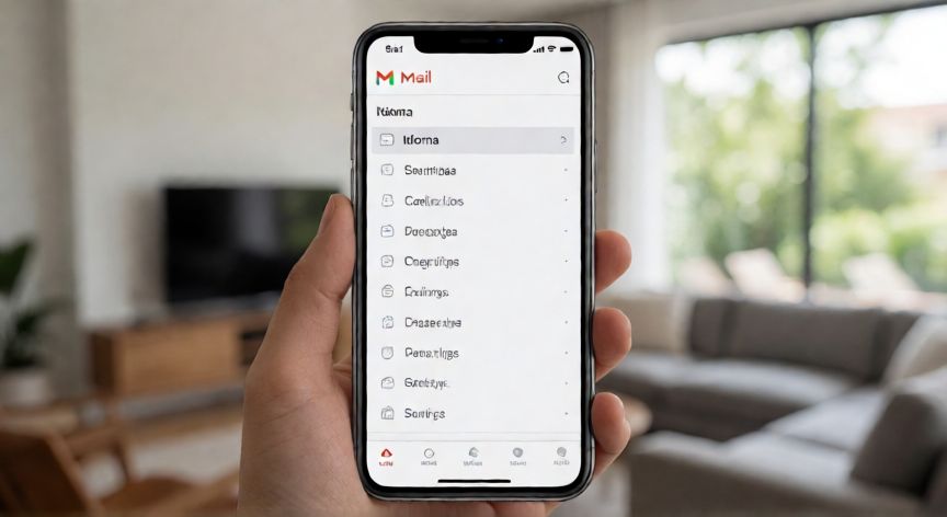 como cambiar el idioma en gmail, Pantalla de ajustes de la aplicación Gmail en un móvil