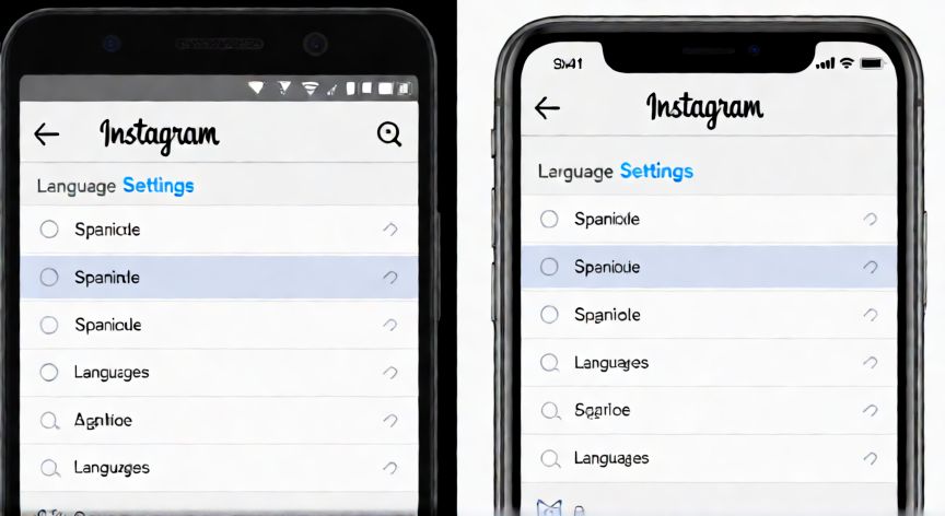 como cambiar el idioma en instagram, Comparativa de la interfaz de idioma en Instagram para Android e iOS