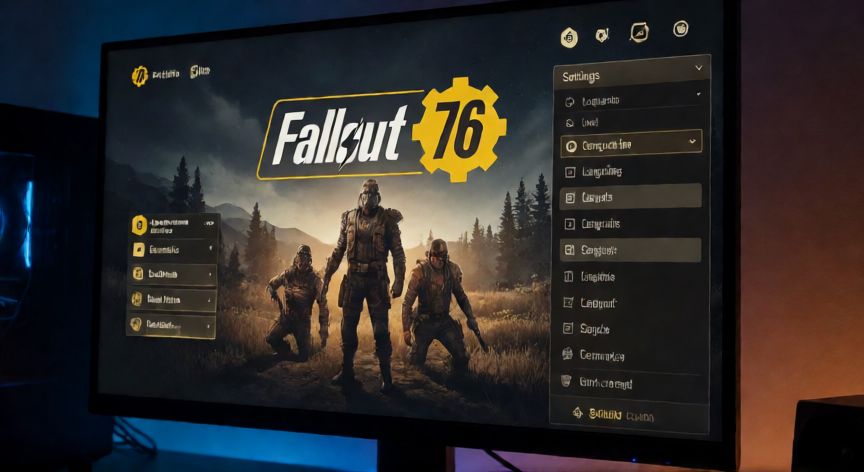 Menú de opciones de idioma en Fallout 76 en PC