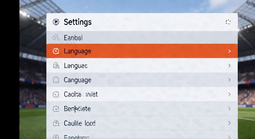 Menú de configuración del juego mostrando la opción de idioma resaltada